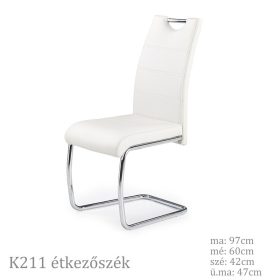 K211 szánkótalpas étkezőszék fehér