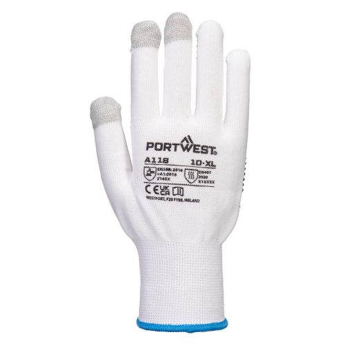 Portwest Grip 13 PVC pöttyös érintőképernyős kesztyű (12 pár)