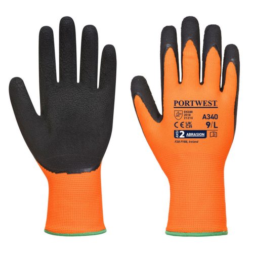 Portwest Hi-Vis Grip mártott latex védőkesztyű