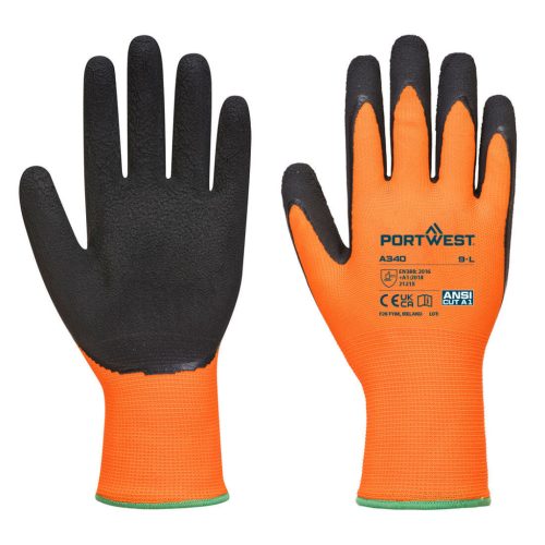 Portwest Hi-Vis Grip mártott latex védőkesztyű