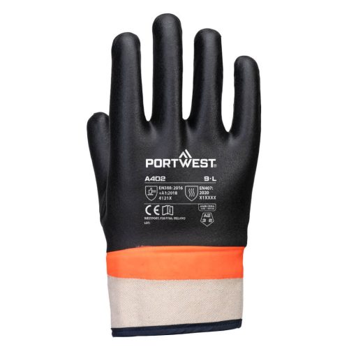Portwest Duplán mártott PVC kesztyű; homok bevonattal