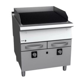   Fagor kétzónás álló gázüzemű grillsütő, lágyacél kivitelben