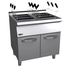   Fagor kétmedencés gázüzemű ipari tésztafőző, 2 × 40 liter, hat kosárral, 700-as kivitel