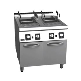   Fagor kétmedencés gázüzemű ipari tésztafőző, 2 × 40 liter, hat kosárral, 900-as kivitel