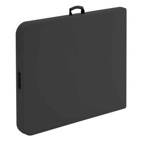   Téglalap alakú kerti vendéglátóasztal bőröndben 180x74cm fekete Eco