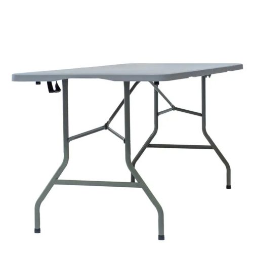 Téglalap alakú kerti vendéglátóasztal bőröndben 180x74cm szürke Eco