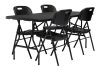 Összecsukható rattan kerti étkezőgarnitúra - 180 cm-es asztal + 4 szék