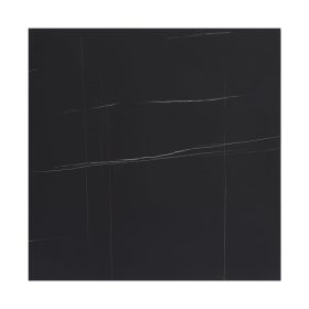  Kültéri kerti kávézóasztal, fekete, 70x70cm, márványmassza