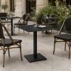 Patio kávézóasztal, HPL asztallap, 68x68 cm, fekete – nero portoro