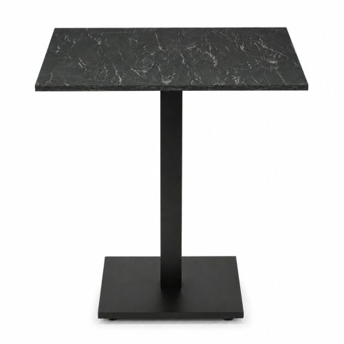 Patio kávézóasztal, HPL asztallap, 68x68 cm, fekete – nero portoro