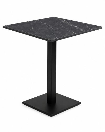 Patio kávézóasztal, HPL asztallap, 68x68 cm, fekete – nero portoro