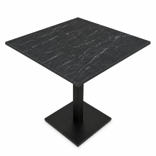 Patio kávézóasztal, HPL asztallap, 68x68 cm, fekete – nero portoro