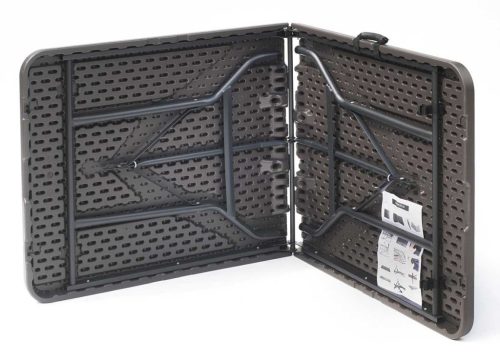 Kertasztal, téglalap alakú, bőrönd, 180x76cm, grafitbarna