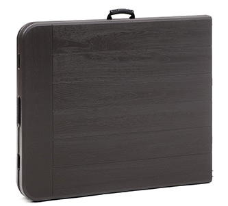 Kertasztal, téglalap alakú, bőrönd, 180x76cm, grafitbarna