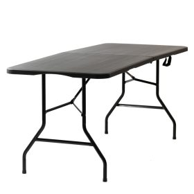   Téglalap alakú kerti vendéglátóasztal 200x90cm fekete bőrönd