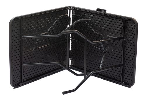 Téglalap alakú kerti vendéglátóasztal 200x90cm fekete bőrönd
