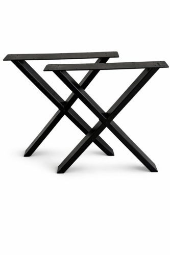 70x56 cm-es fém lábak X alakú loft stílusú íróasztalhoz – 2 db