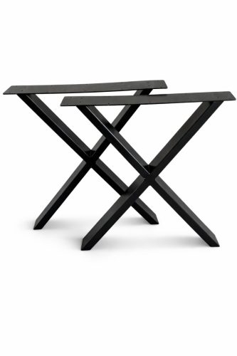 70x56 cm-es fém lábak X alakú loft stílusú íróasztalhoz – 2 db