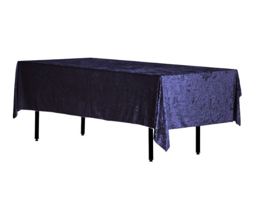 Sötétkék téglalap alakú bársony terítő 280x160cm
