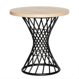   Loft stílusú, kör alakú, áttört dohányzóasztal, átmérő 68 cm