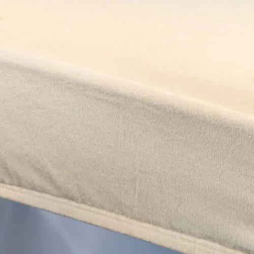 Rugalmas, univerzális, bézs színű bársony székhuzat