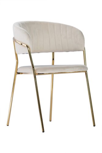 Glamour VELVET szék arany lábakkal - bézs