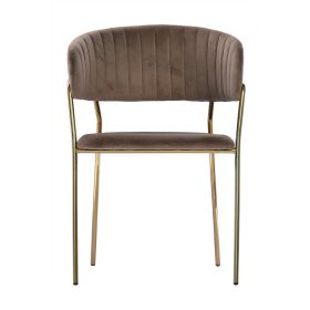 Glamour VELVET szék arany lábakkal - cappuccino