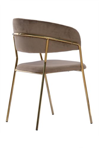 Glamour VELVET szék arany lábakkal - cappuccino