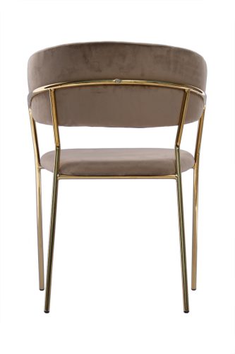 Glamour VELVET szék arany lábakkal - cappuccino