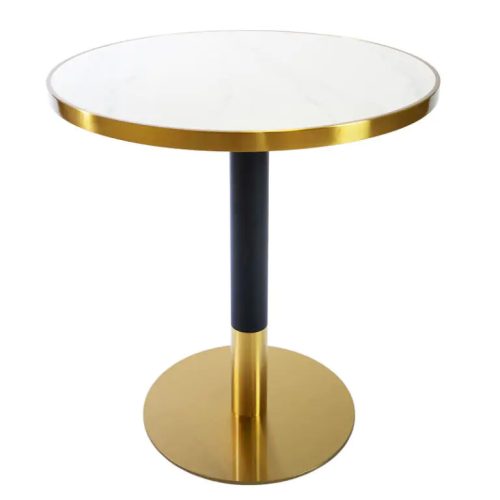 Asztalláb, fekete és arany színű, kerek lábbal ARP609