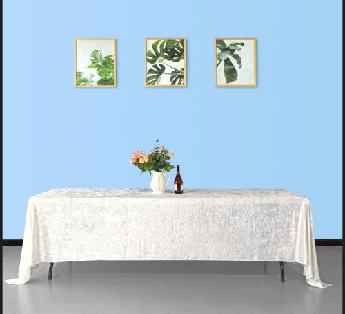 Téglalap alakú bársony terítő bézs színben 280x160cm Bársony