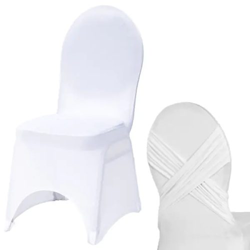 Fehér bankett székhuzat varrással