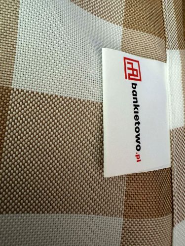 „Olasz kockás” asztalterítő, 240×160 cm, fehér-bézs