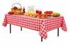 „Olasz kockás” asztalterítő, 240×160 cm, fehér-piros