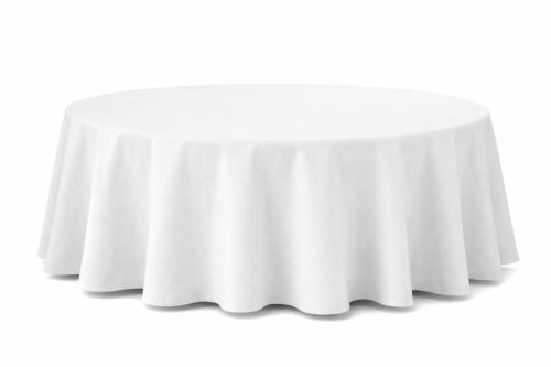 Fehér pamut terítő bankettasztalhoz, 320 cm átmérőjű
