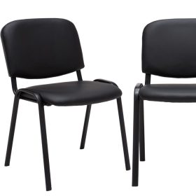 ISO PVC-vel kárpitozott konferenciaszék – fekete színű