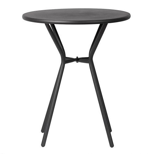 60 cm átmérőjű, fekete kerti asztal
