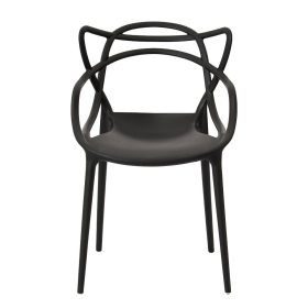 Modern, osztott szék, fekete - 3 darabos szett