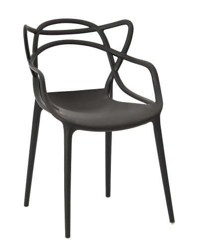 Modern, osztott szék, fekete - 3 darabos szett