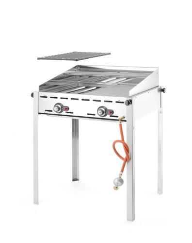 Green Fire 2 égőfejjel, HENDI, Profi Line, 2 Rozsdamentes acél GN 1/1 grillsütő rács, 11,6kW, 740x612x(H)825mm