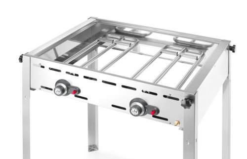 Green Fire 2 égőfejjel, HENDI, Profi Line, 2 Rozsdamentes acél GN 1/1 grillsütő rács, 11,6kW, 740x612x(H)825mm