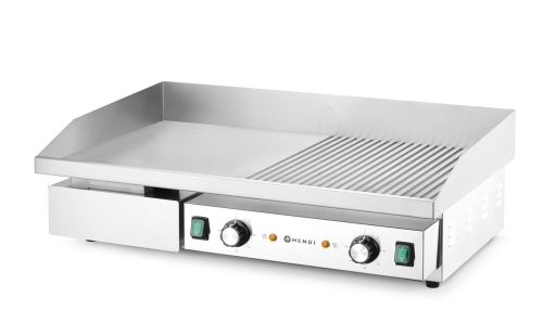 Sütőlap, félig sima, félig bordázott, HENDI, Budget Line, 400V/4400W, 720x460x(H)241mm