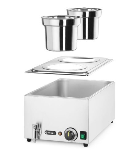 Ranger bain-marie készlet 2×4 literes tartállyal és fedéllel, HENDI, 8L, 220-240V/1000W, 604x332x(H)315mm