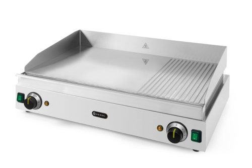 Szeletsütő lap, HENDI, Profi Line, 2/3 sima, 1/3 bordázott, 230V/3500W, 697x474x(H)241mm