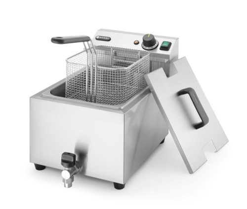 Olajsütő Profi Line olajleeresztő csappal - 8 l, HENDI, Profi Line, 8L, Világos szürke, 230V/3500W, 305x515x(H)354mm