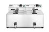 Olajsütő Profi Line olajleeresztő csappal - 2 x 8 L, HENDI, Profi Line, 16L, 230V/7000W, 610x515x(H)369mm