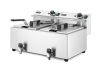 Olajsütő Profi Line olajleeresztő csappal - 2 x 8 L, HENDI, Profi Line, 16L, 230V/7000W, 610x515x(H)369mm