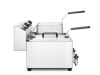 Olajsütő Profi Line olajleeresztő csappal - 2 x 8 L, HENDI, Profi Line, 16L, 230V/7000W, 610x515x(H)369mm