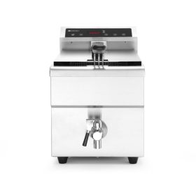   Indukciós olajsütő olajleeresztő csappal - 8 l, HENDI, 8L, Világos szürke, 230V/3500W, 288x619x(H)408mm