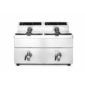   Indukciós olajsütő olajleeresztő csappal - 2 x 8 L, HENDI, Profi Termékcsalád, 16L, 230V/7000W, 577x609x(H)410mm